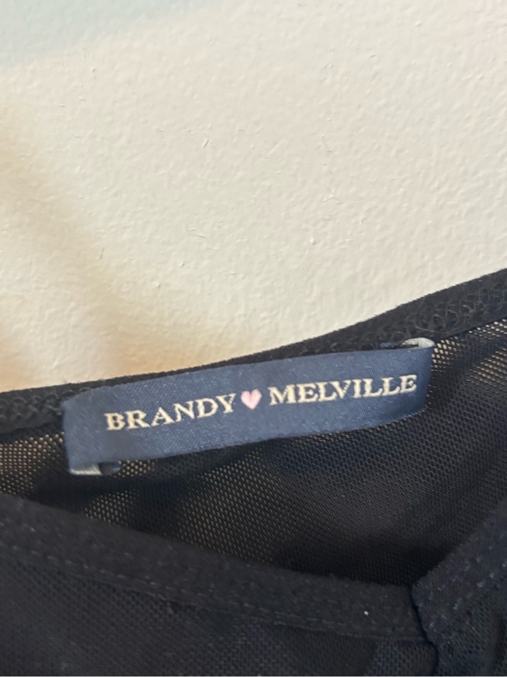 Brandy Melville Black Mesh Ruched Front Tank - Picture 2 of 2